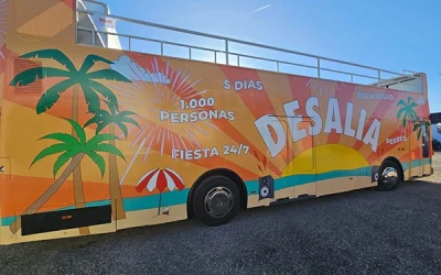 Autobús Descapotable Promoción Sorteo Festival Desalia 2023